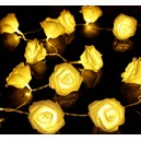 LED &scaron;viečianti dekoracija "Rožės", 10 vnt., &scaron;iltai balta